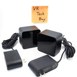 2 HTC Vive VR Base Station 1.0 Lighthouse & Power Adaptor (Pair)