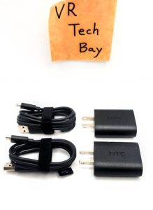 2 Genuine HTC Vive VR Controller's Power Supply & Cable (Pair)