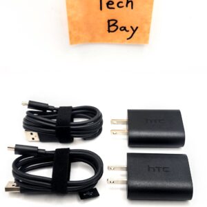 2 Genuine HTC Vive VR Controller's Power Supply & Cable (Pair)