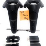 2 HTC Vive VR Controllers with Power Supplies & Cables (Pair)