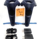 2 HTC Vive VR Controllers 2.0 with Power Supplies & Cables (Pair)